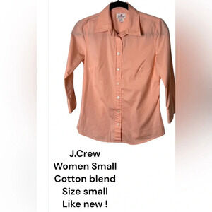 J,Crew  long sleeve button down coral collar shirt,blouse,shirt,sz S,cotton EC